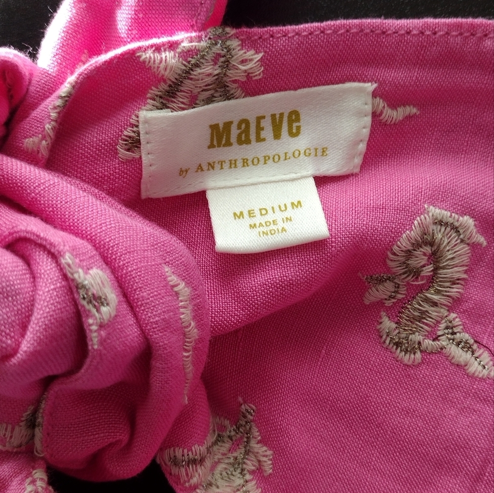 Anthropologie Maeve Linen Blend Tie Back Bandeau Top - Picture 6 of 6